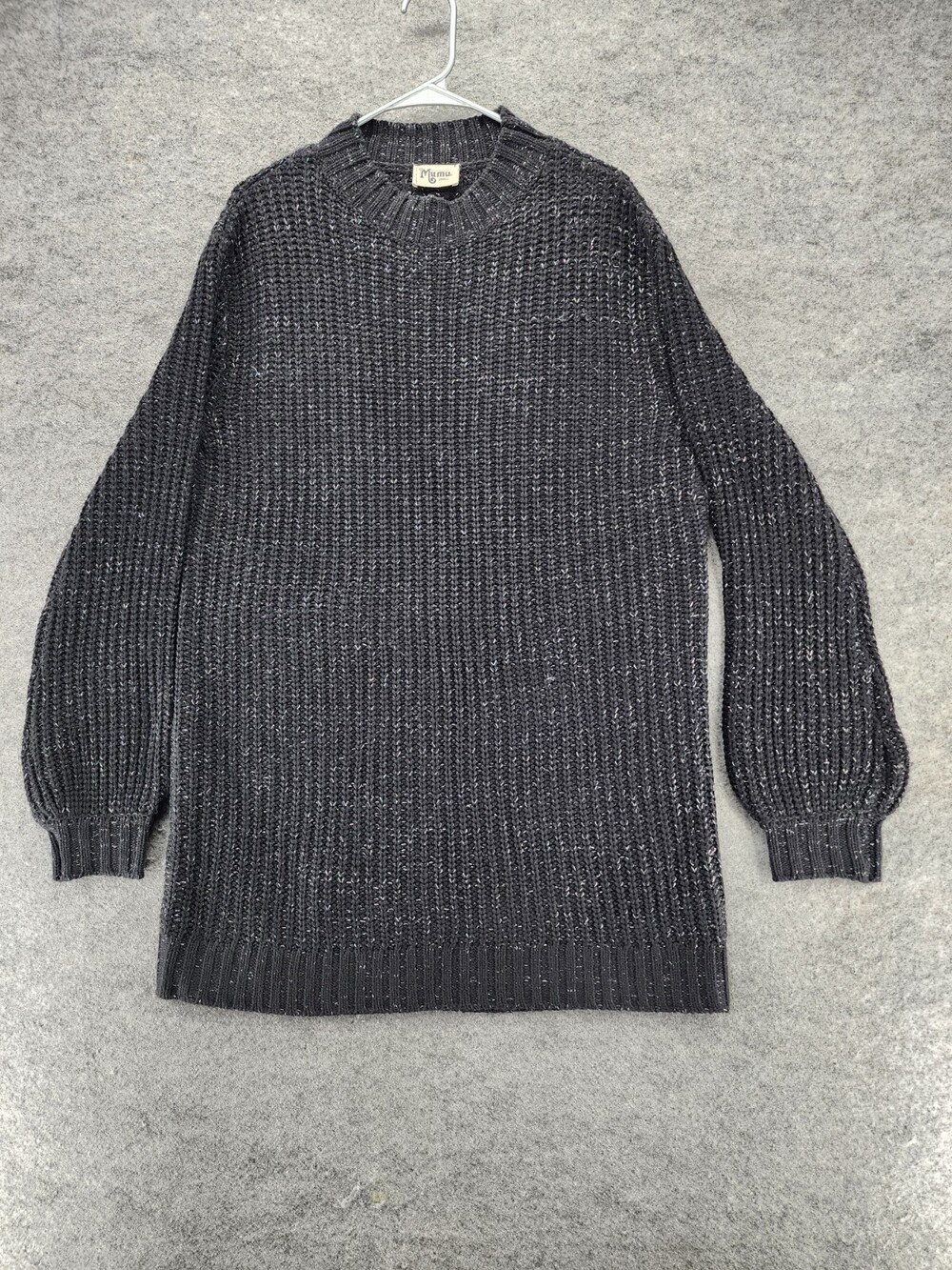 Show Me Your Mumu Sweater Dress Womens Small Long Sleeve Black Shimmery